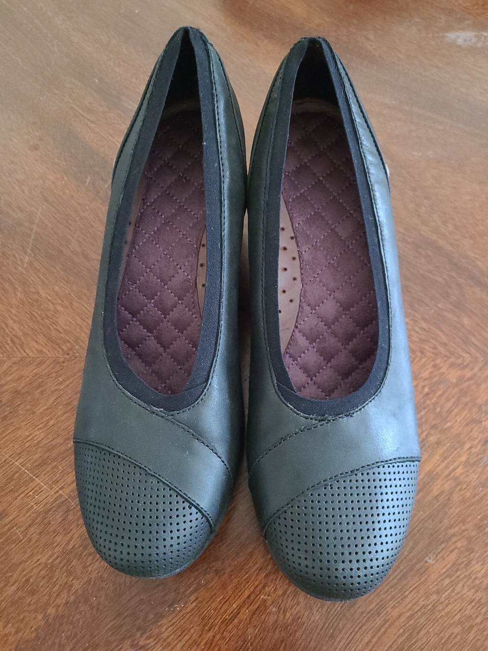 Mozo Gardena Black Leather Wedge Comfort Slip On Shoes Womens 9 work Shoes